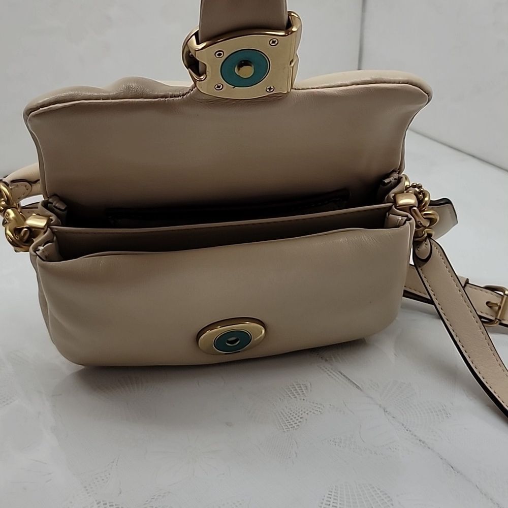 Coach Pillow Tabby Shoulder Crossbody Bag In Soft Cream - Picture 7 of 13